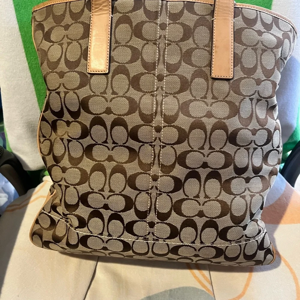 Coach Brown Signature Tote Bag - Picture 4 of 10